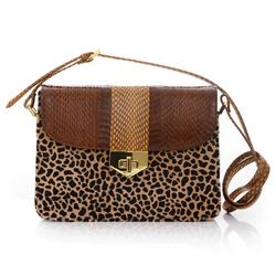 Crossbody Bag LIM LE FO Brown Cobra and Leopard Print