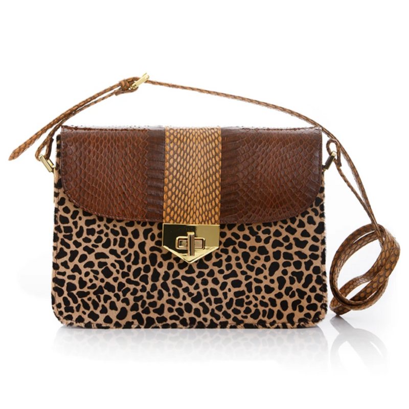 Crossbody Bag LIM LE FO Brown Cobra and Leopard Print