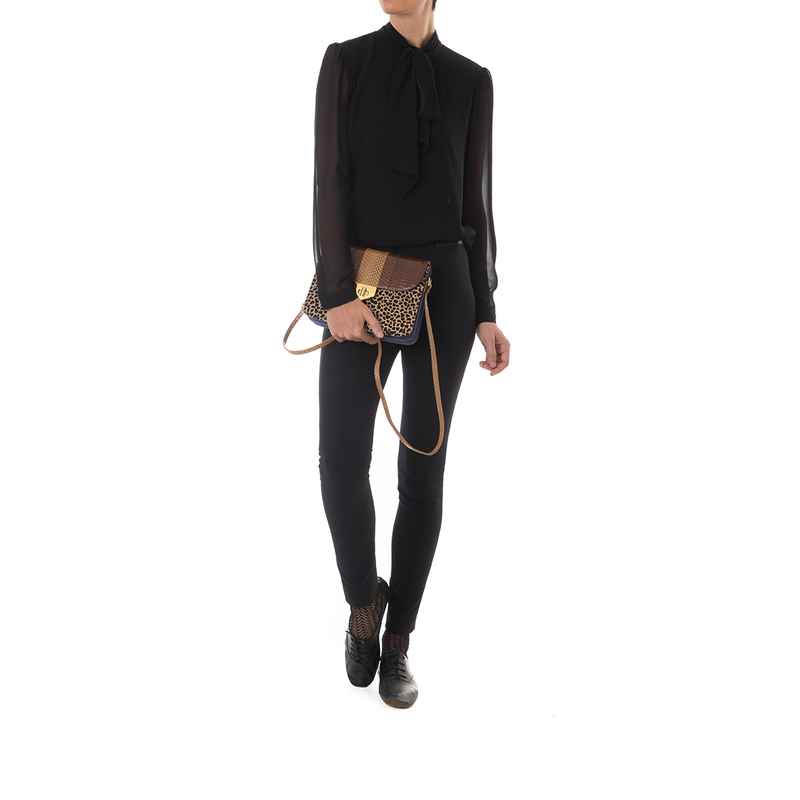 Crossbody Bag LIM LE FO Brown Cobra and Leopard Print