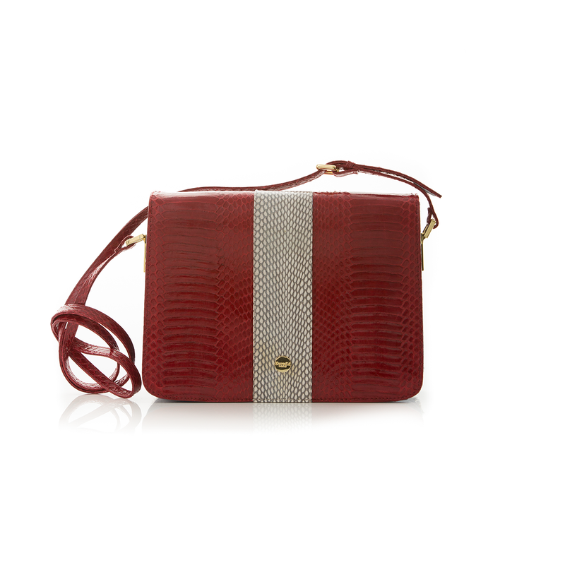 Crossbody Bag LIM LE FO Red Cobra with Zebra Print Calf