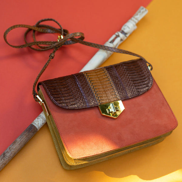 Crossbody bag LIM LE FO Brown and paprika
