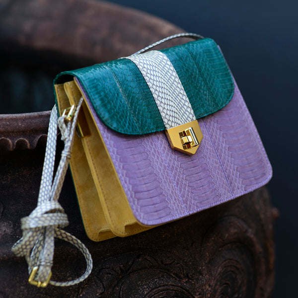 Crossbody bag LIM LE FO Orchid and green colour