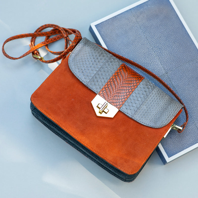 Crossbody bag LIM LE FO Open sky and paprika colour