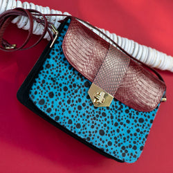 Crossbody bag LIM LE FO cassis and polka blue