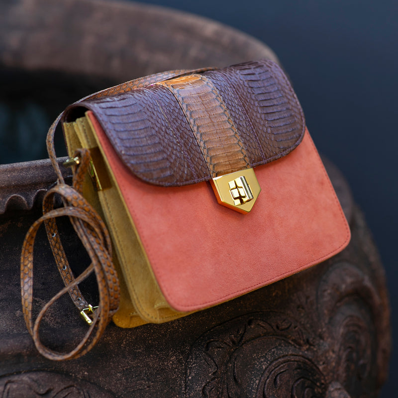 Crossbody bag LIM LE FO Brown and paprika