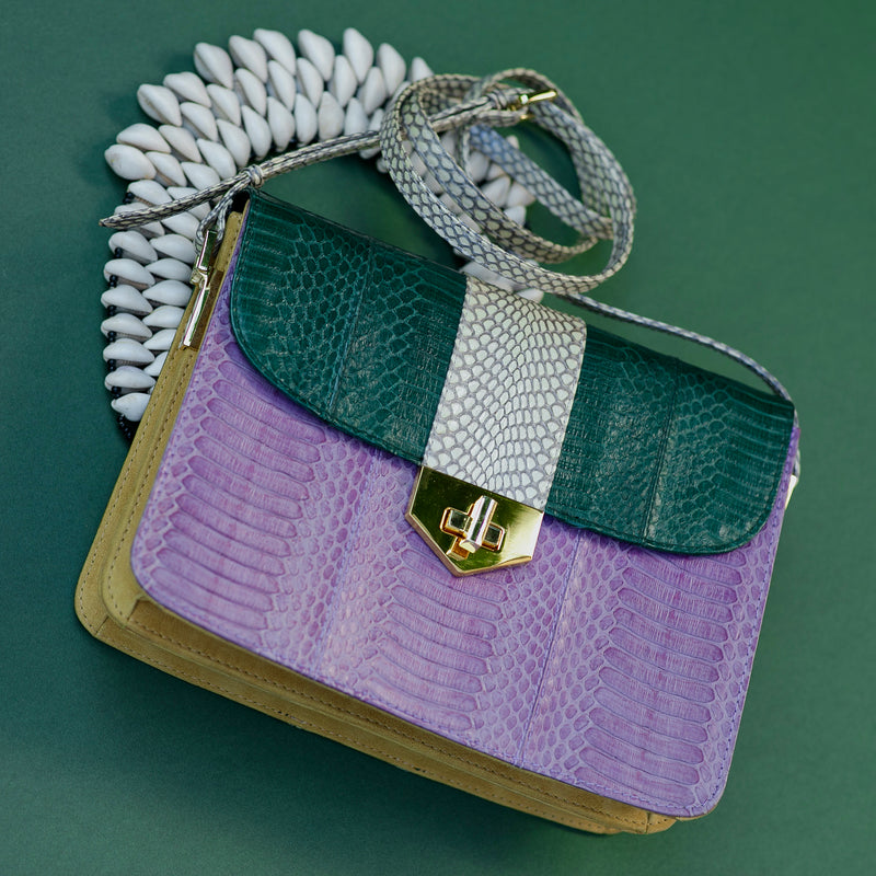 Crossbody bag LIM LE FO Orchid and green colour