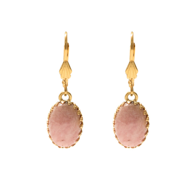 LOLA Gold Earring Rhodonite