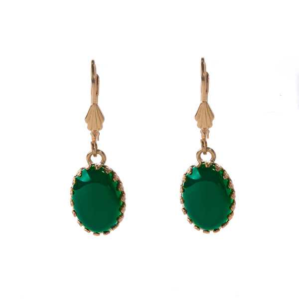 LOLA Gold Earring Green Agate