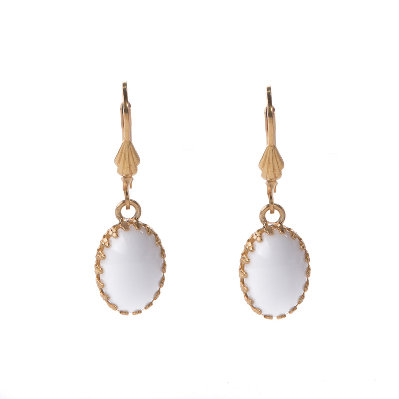 LOLA Gold Earring white