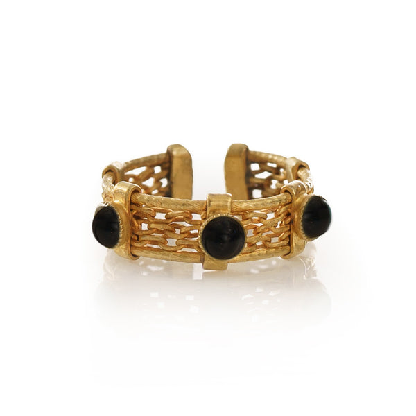 Luna Adjustable Ring Black