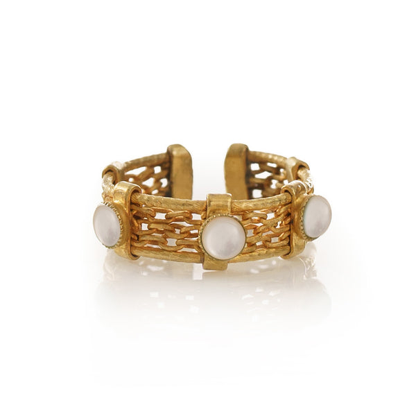 Luna adjustable ring pearl