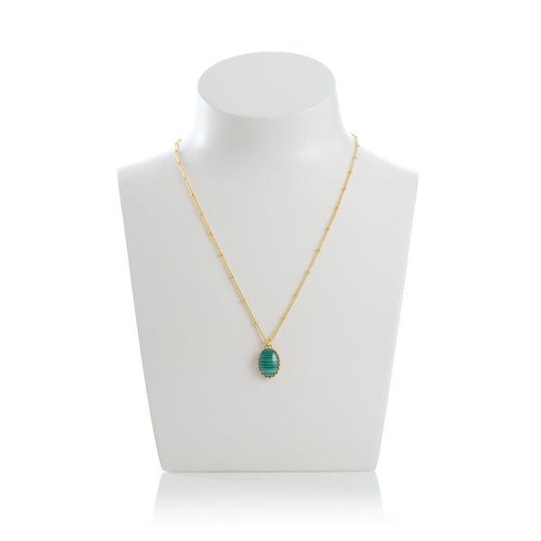 MEDICIS Vintage-inspired necklace Malachite