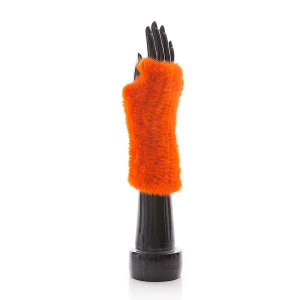 MEGEVE  Orange Knitted Mittens