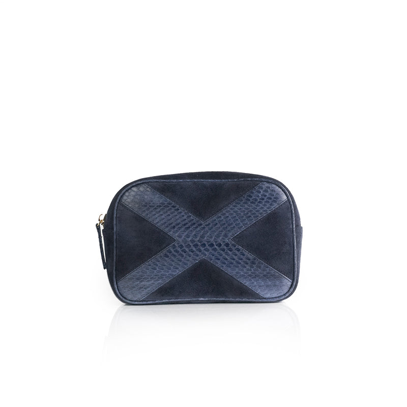 WANTOO, Two-in-one belt and crossbody bag Navy cobra and lamb