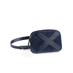 WANTOO, Two-in-one belt and crossbody bag Navy cobra and lamb