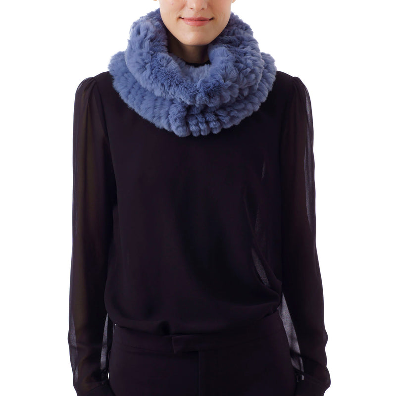 MERIBEL blue, Round knitted scarf