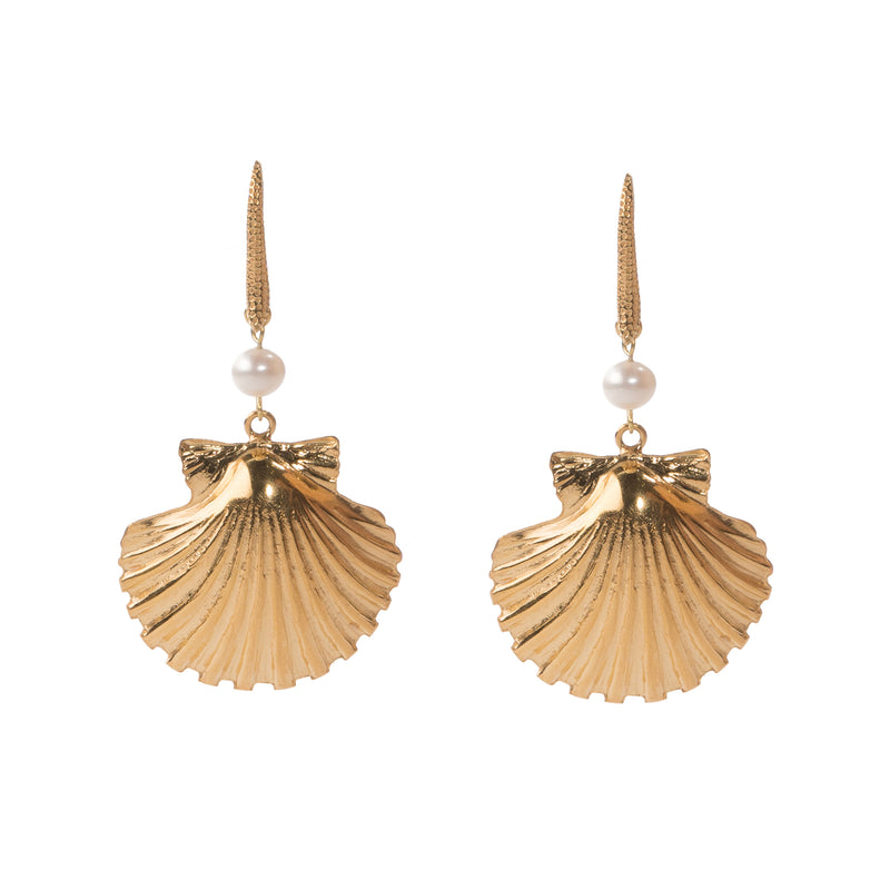 MARCIA Gold earrings,  white pearl