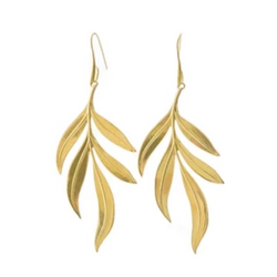 NOELIE gold metal leaves earrings