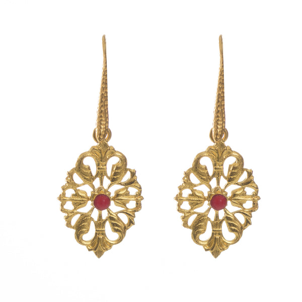 Nolan red vintage-inspired earring