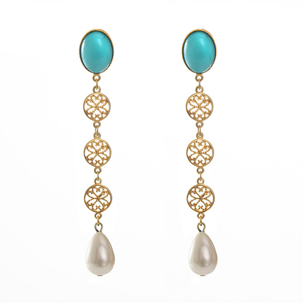 NOOR earring turquoise & pearl