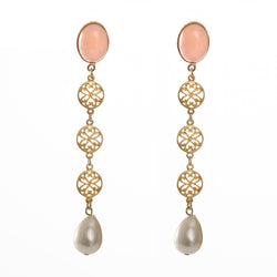 NOOR earring gold-plated coral and pearl