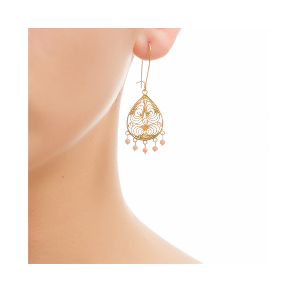 ONDINE Earring Gold-Plated and Coral