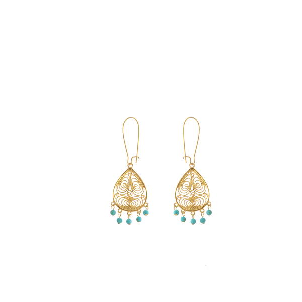 ONDINE Earring Gold-Plated and Turquoise