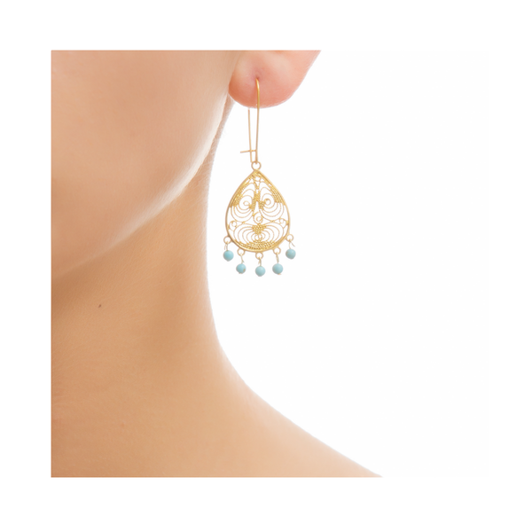 ONDINE Earring Gold-Plated and Turquoise