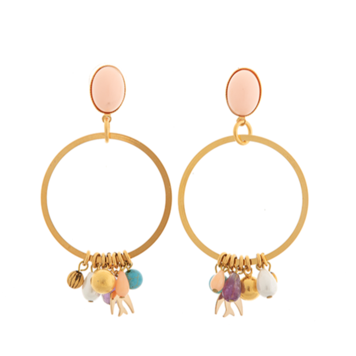 PAOLA earring gold-plated coral