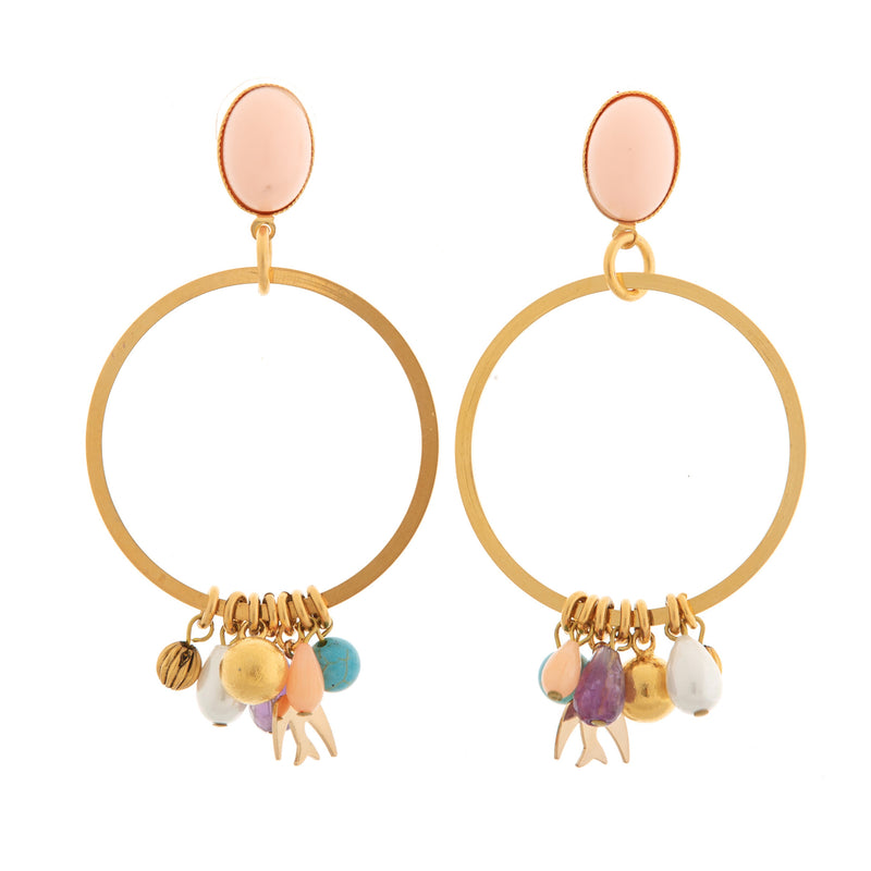 PAOLA earring gold-plated turquoise