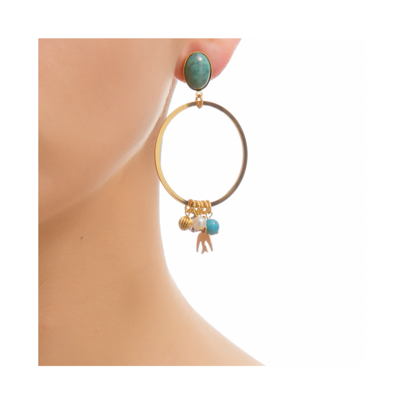 PAOLA earring gold-plated turquoise
