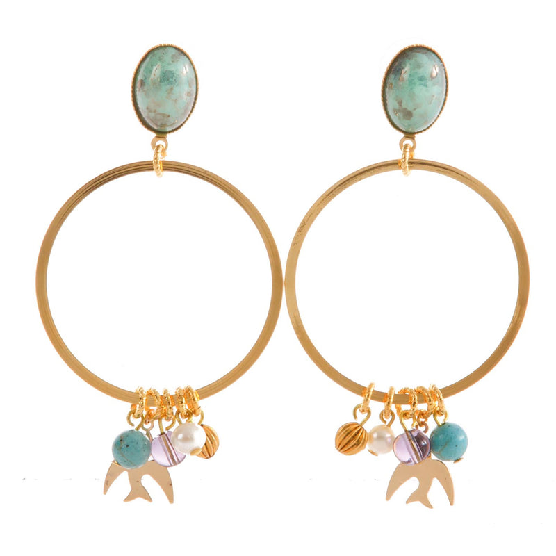 PAOLA earring gold-plated coral