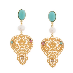 PERSEPHONE earring gold-plated turquoise