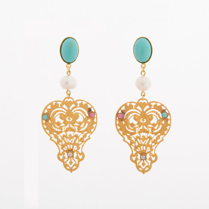 PERSEPHONE earring gold-plated black