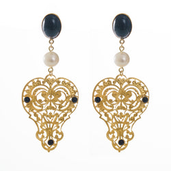 PERSEPHONE earring gold-plated black