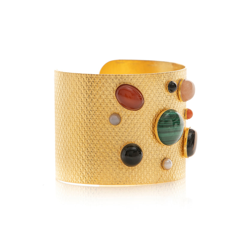 PHEBEE bracelet gold-plated cuff assorted semi precious stones