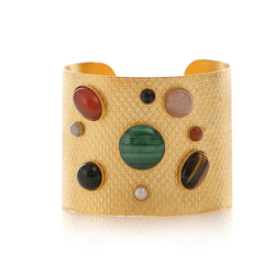 PHEBEE bracelet gold-plated cuff assorted semi precious stones