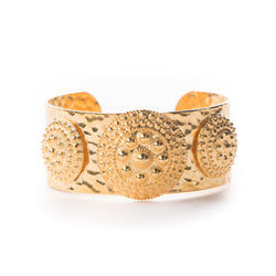 POPEE Hammered  Bracelet with vintage inspired round elements Gold-Plated