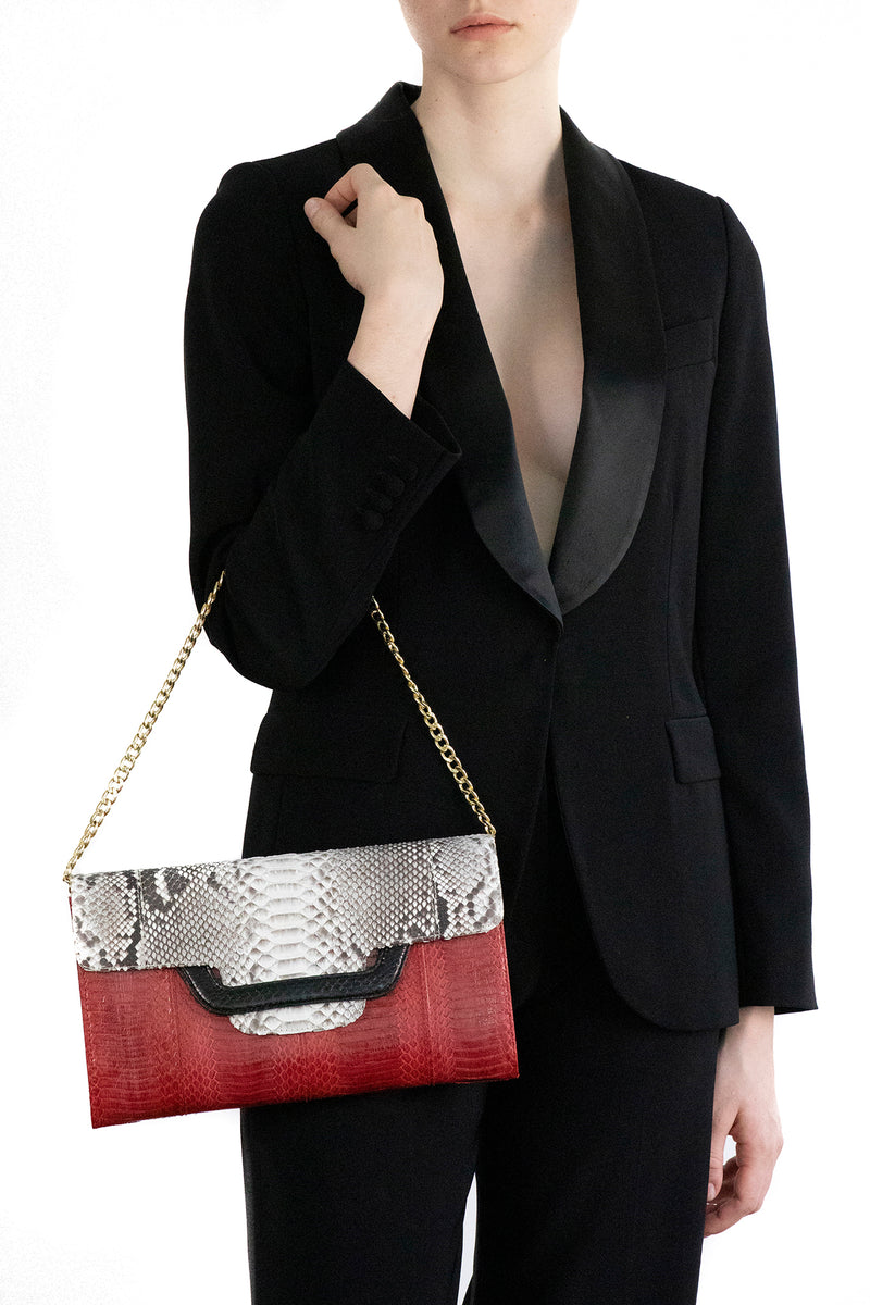 ULALAH red clutch bag with removable strap