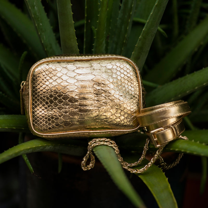 WANTOO, Two-in-one belt and crossbody bag gold