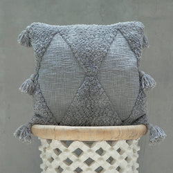 FÈS, Cotton Crewel Embroidered textured pillow cover, Lavender