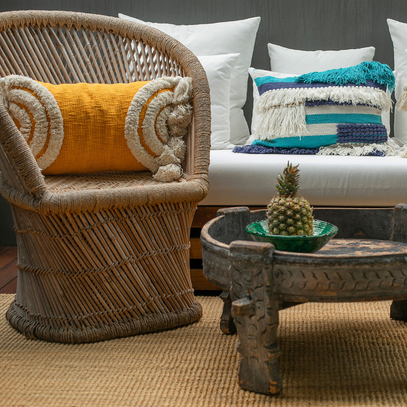 TANGER, Cotton hand loom woven textured pillow cover