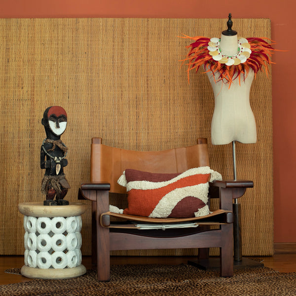 MARRAKECH, Cotton Embroidered tufted textured pillow cover, Terracota