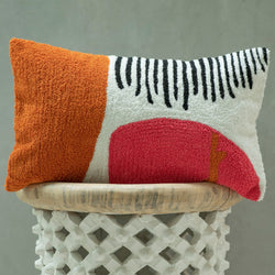 MASSA, Cotton Crewel Embroidered textured pillow cover
