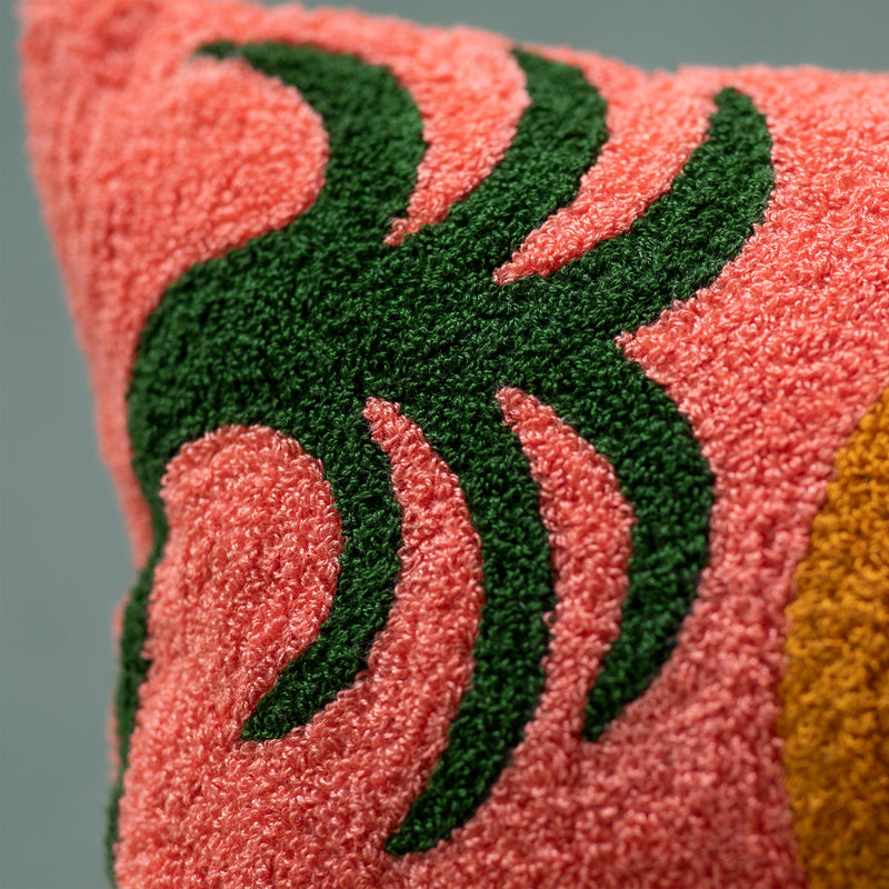 TAMARIS, Cotton Crewel Embroidered textured pillow cover