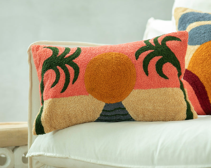 TAMARIS, Cotton Crewel Embroidered textured pillow cover
