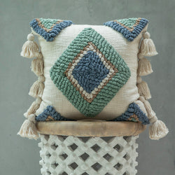 MEKNÈS, Cotton Embroidered tufted textured pillow cover ,