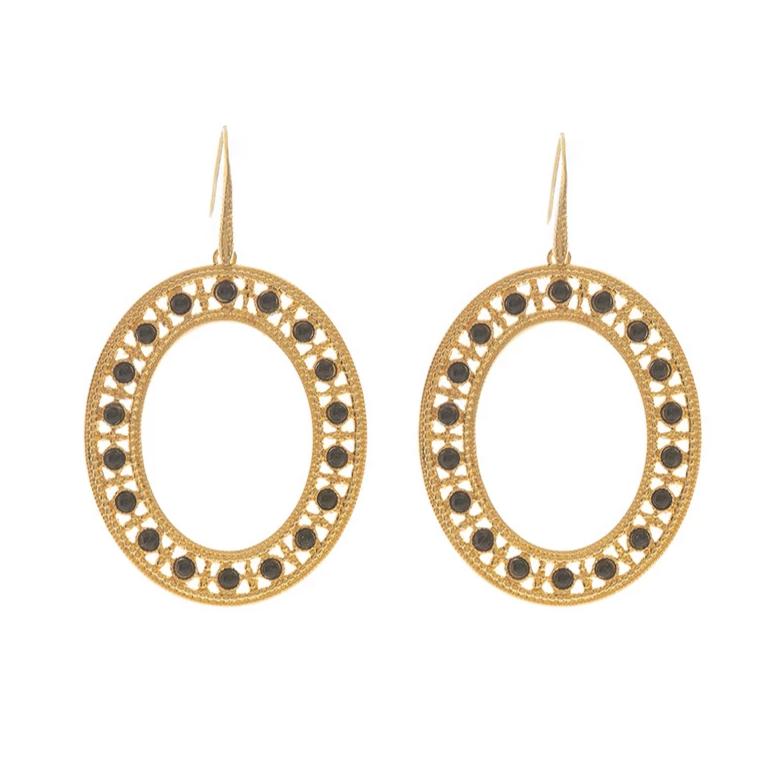 LUCINE oval earrings black