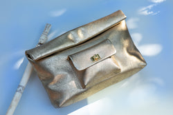 FANBAO CLUTCH BAG GOLD LEATHER