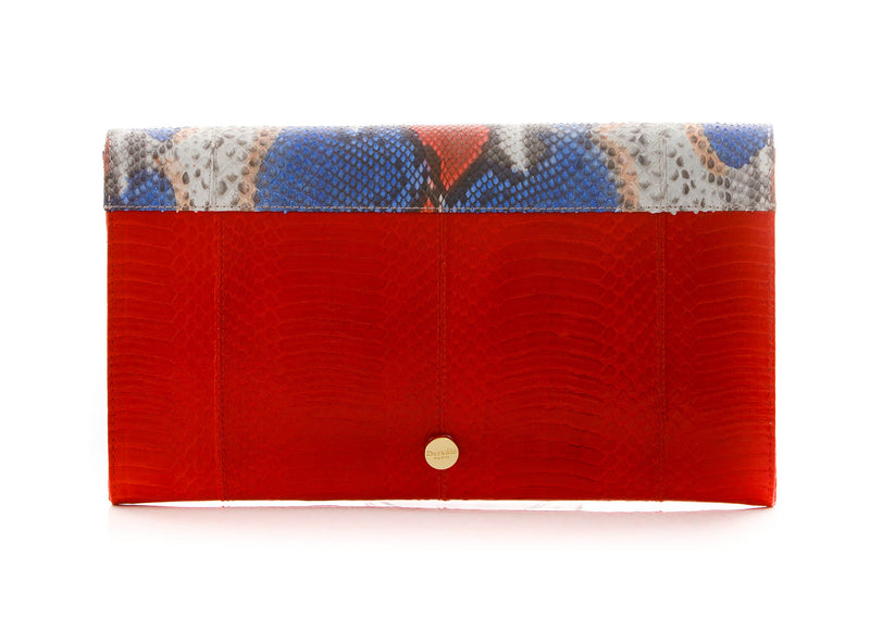 ULALAH clutch bag red and painted flap with removable strap